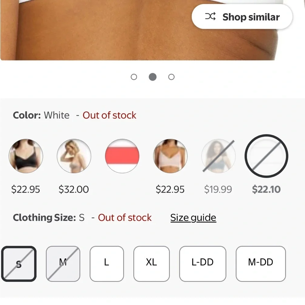 White Seamless Wireless Bralette Convertible Straps Size Medium - Picture 4 of 4